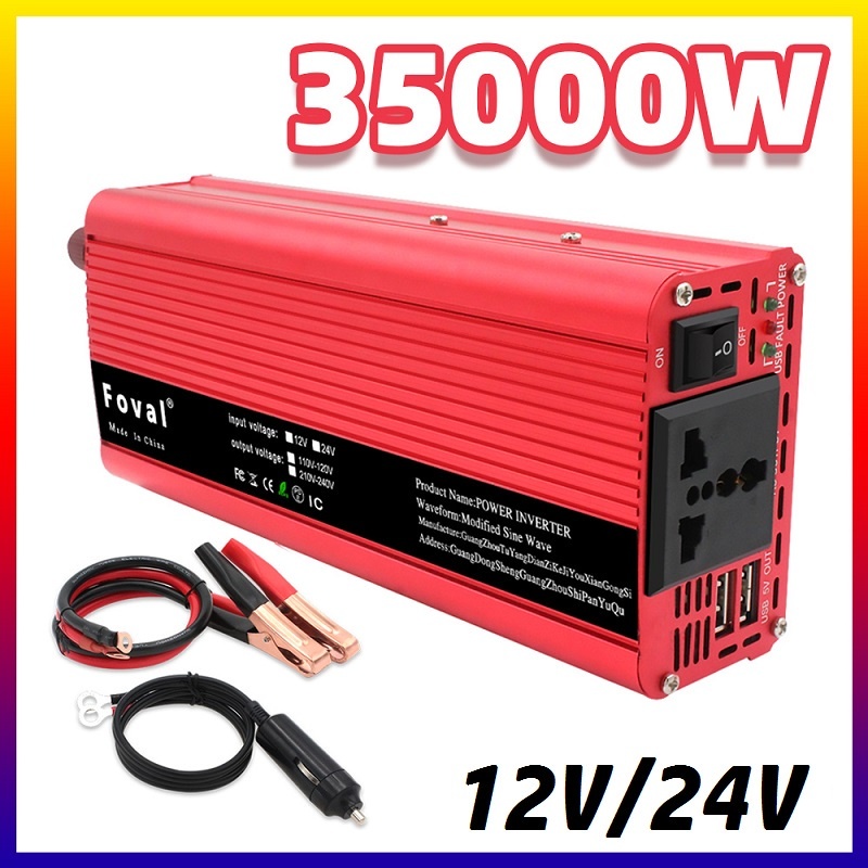 Car Inverter 12V To 220V 4000W Converter Dual USB Auto LED Voltmeter  Converter 12V Transformer Modified Sine Wave Inverter