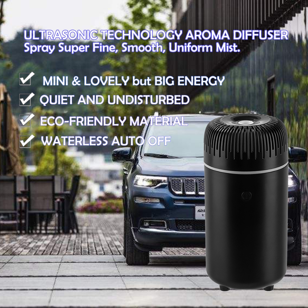 Unee Car Diffuser, USB 100ml Mini Humidifier Essential Oil Diffuser Car  Freshener Aromatherapy Diffuser(Black)