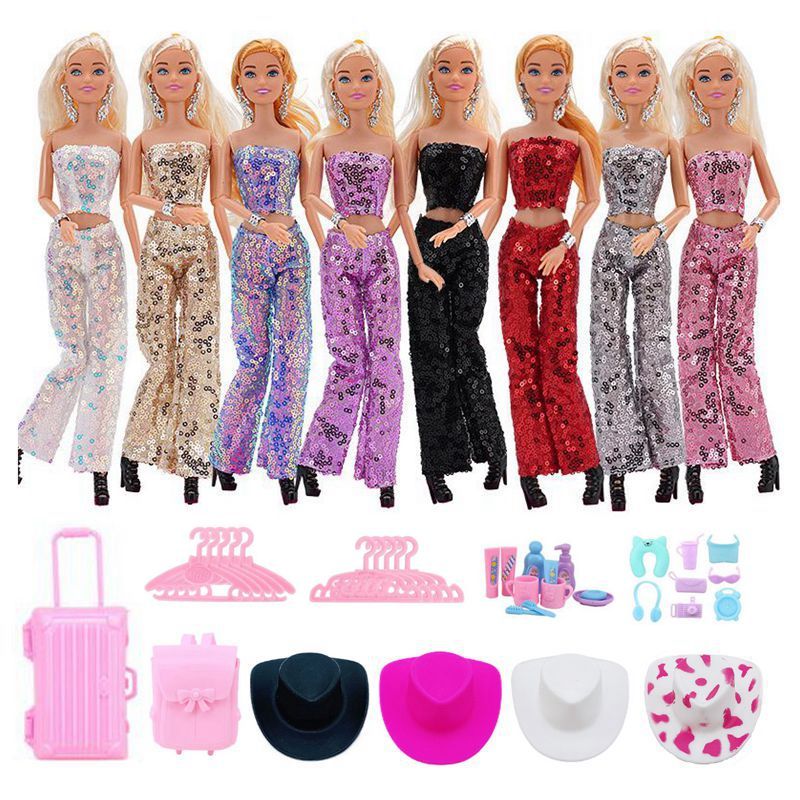 43Pcs Doll Clothes and Accessories Pack Including 10 Mini Dresses 3  Handmade Fashion Clothing Outfits Sets 10 Shoes 20 Cute Doll Accessories  for 11.5