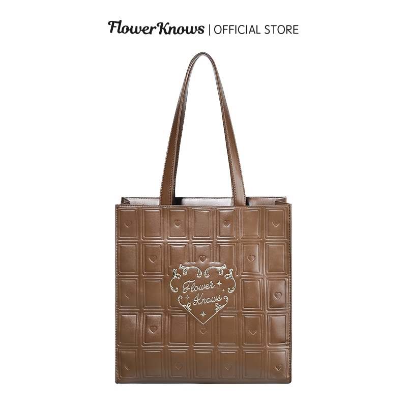 Chocolate brown hotsell tote bag