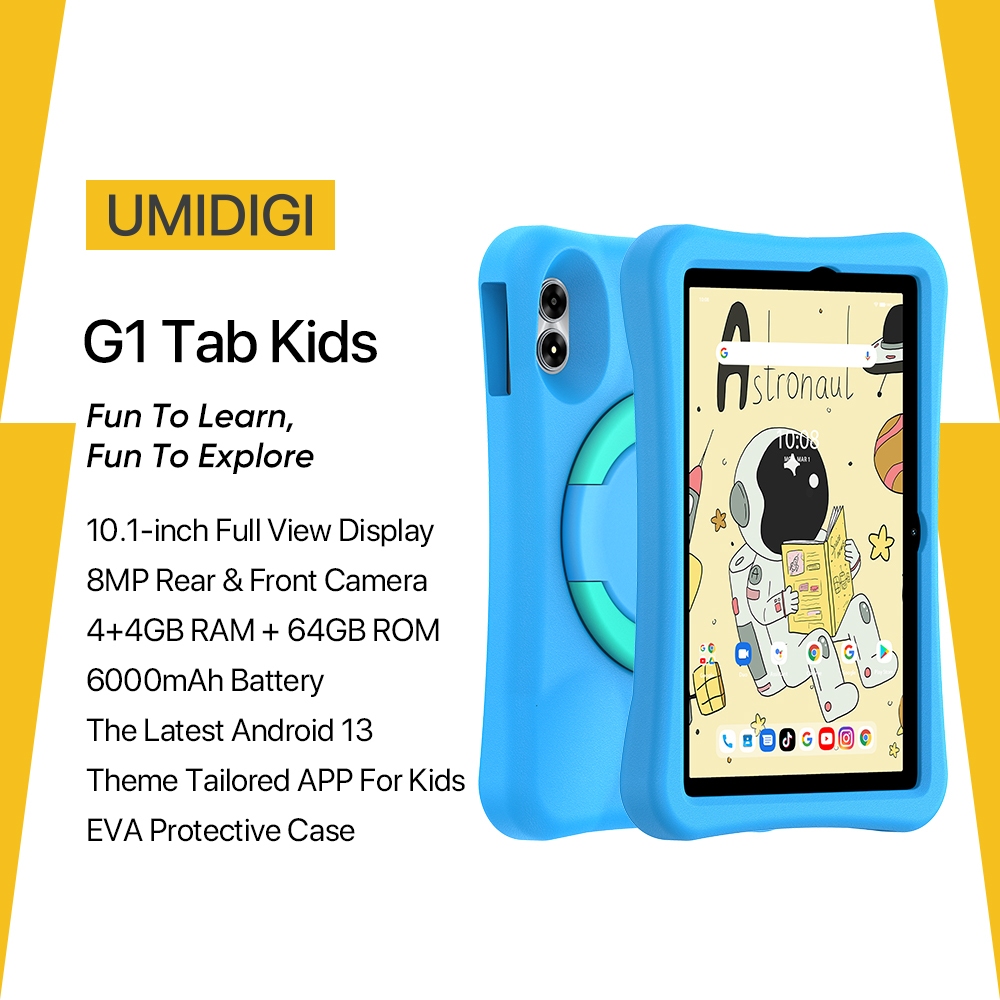 UMIDIGI NEW Tab G1 Tab Android 13 Smart tablet 10.1 HD Display 4GB 64GB  Quad Core WIFI6 60Hz 6000mAh Mega Battery