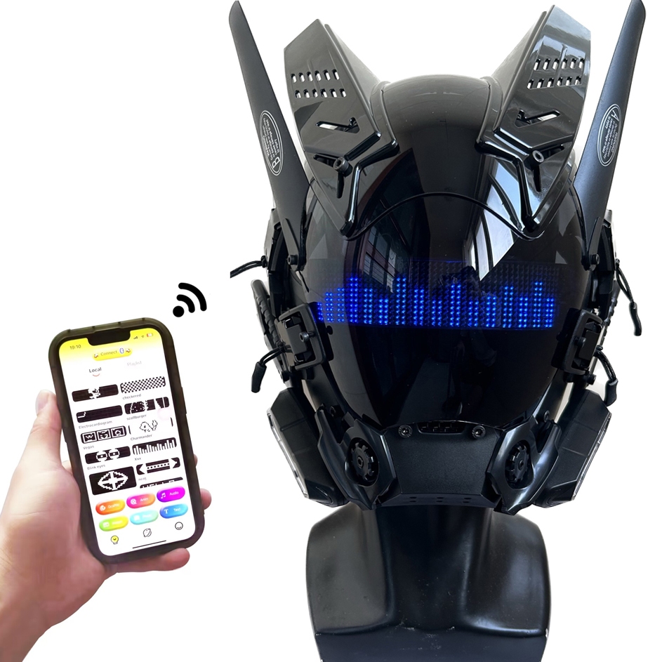 Cyberpunk Mask Cosplay Toys Night City Series LED Light SCI-FI Helmet  Mechanical Science Fiction Halloween