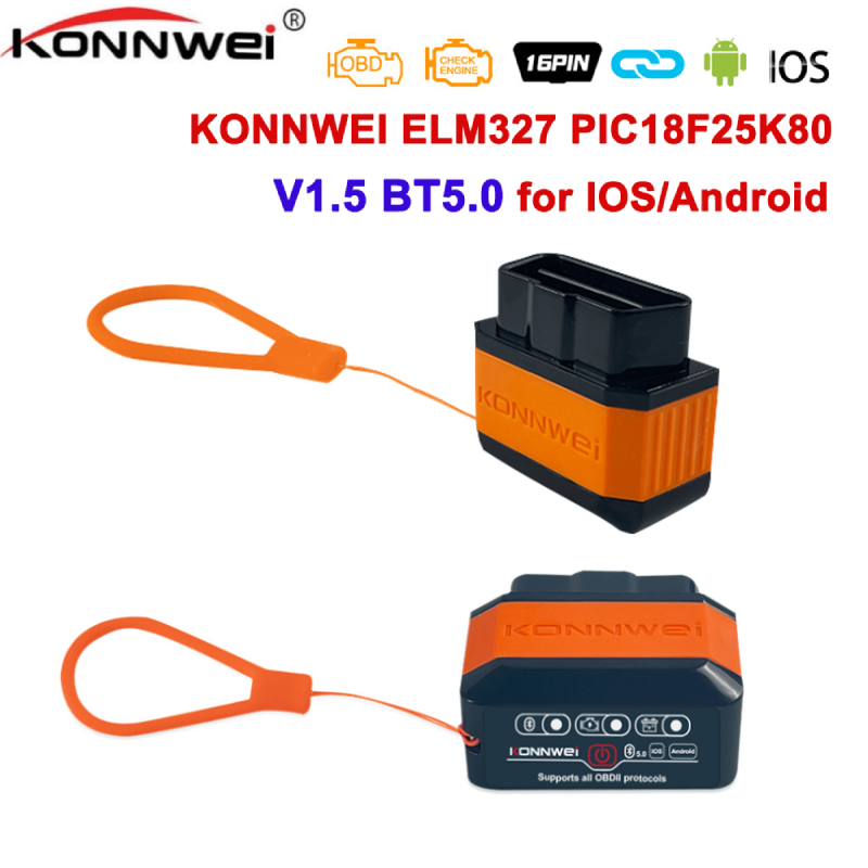 Cheap KONNWEI ELM327 V1.5 PIC18F25K80 Bluetooth 5.0 OBD2 Scanner