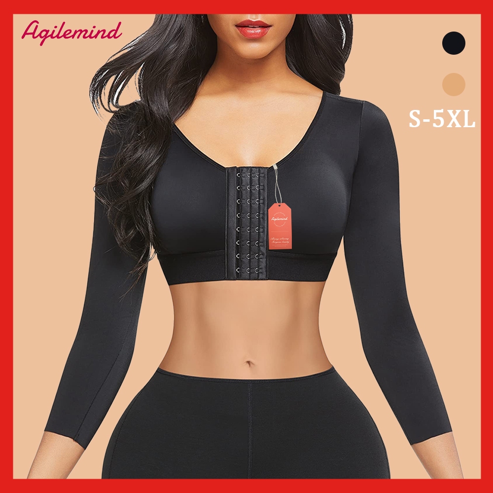 Buy M(fit US XS-S), Black : Women Elastic Compression Arm Shaper Back  Shoulder Corrector Long Sleeve Slimming Weight Loss Belt Shapers Massage Arm  Control Shapewear Girdle Arm Slimmer Online at Low Prices
