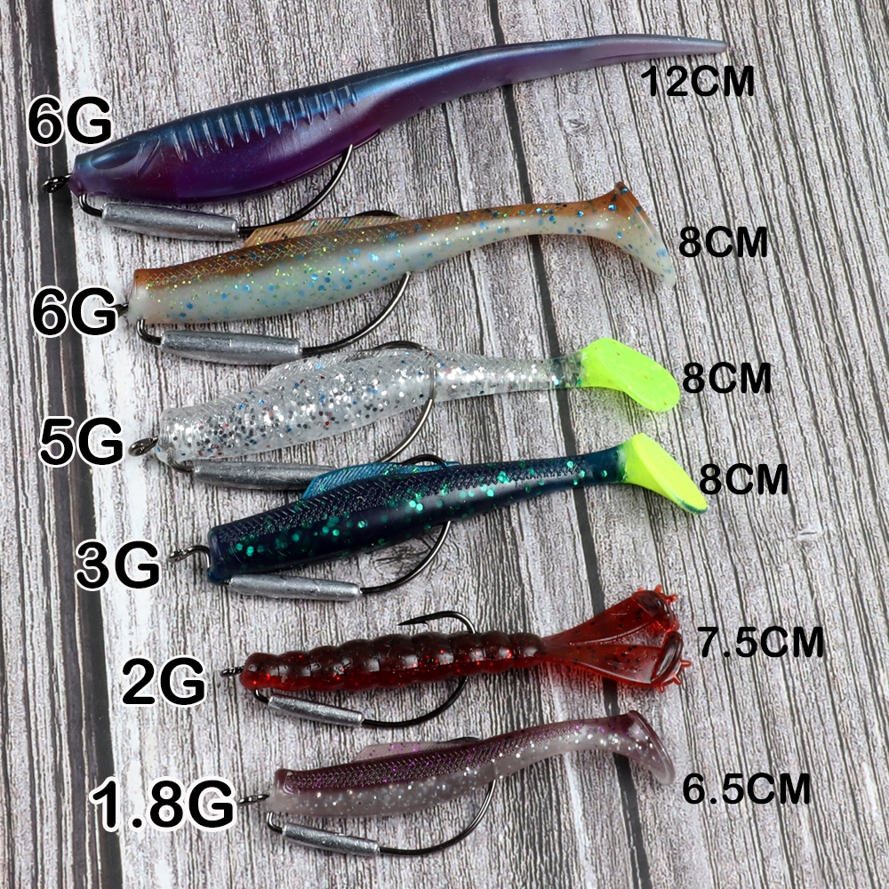 Cheap Soft Fishing Lures Bass Worm Bait 5PCS 12cm Lures for