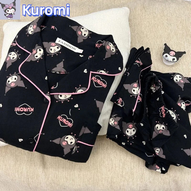 Sanrio Cartoon Children Pajamas My Melody Kuromi Pompom Purin Anime for  Suits Fashion Sleepwear Autumn and Winter Kawaii Pijama