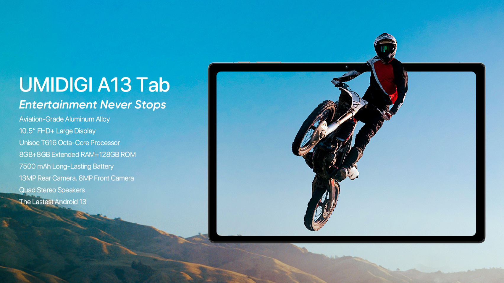 NEW ARRIVAL UMIDIGI A13 Tab Smart Tablet Android 13 8GB+128GB 10.51 FHD+  Display 7500mAh
