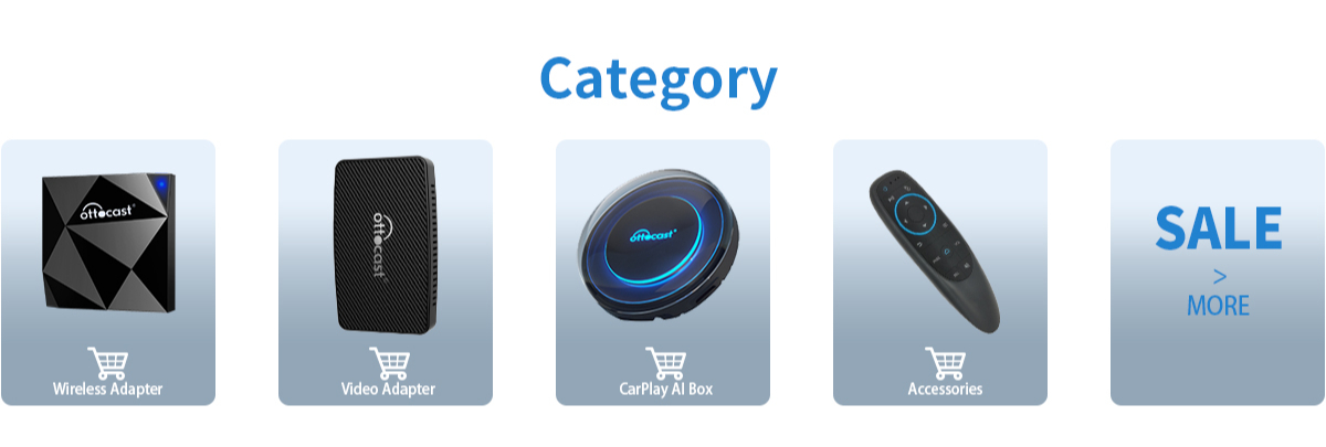 Ottocast Play2Video Smart Wireless CarPlay Ai Box, Car Accessories
