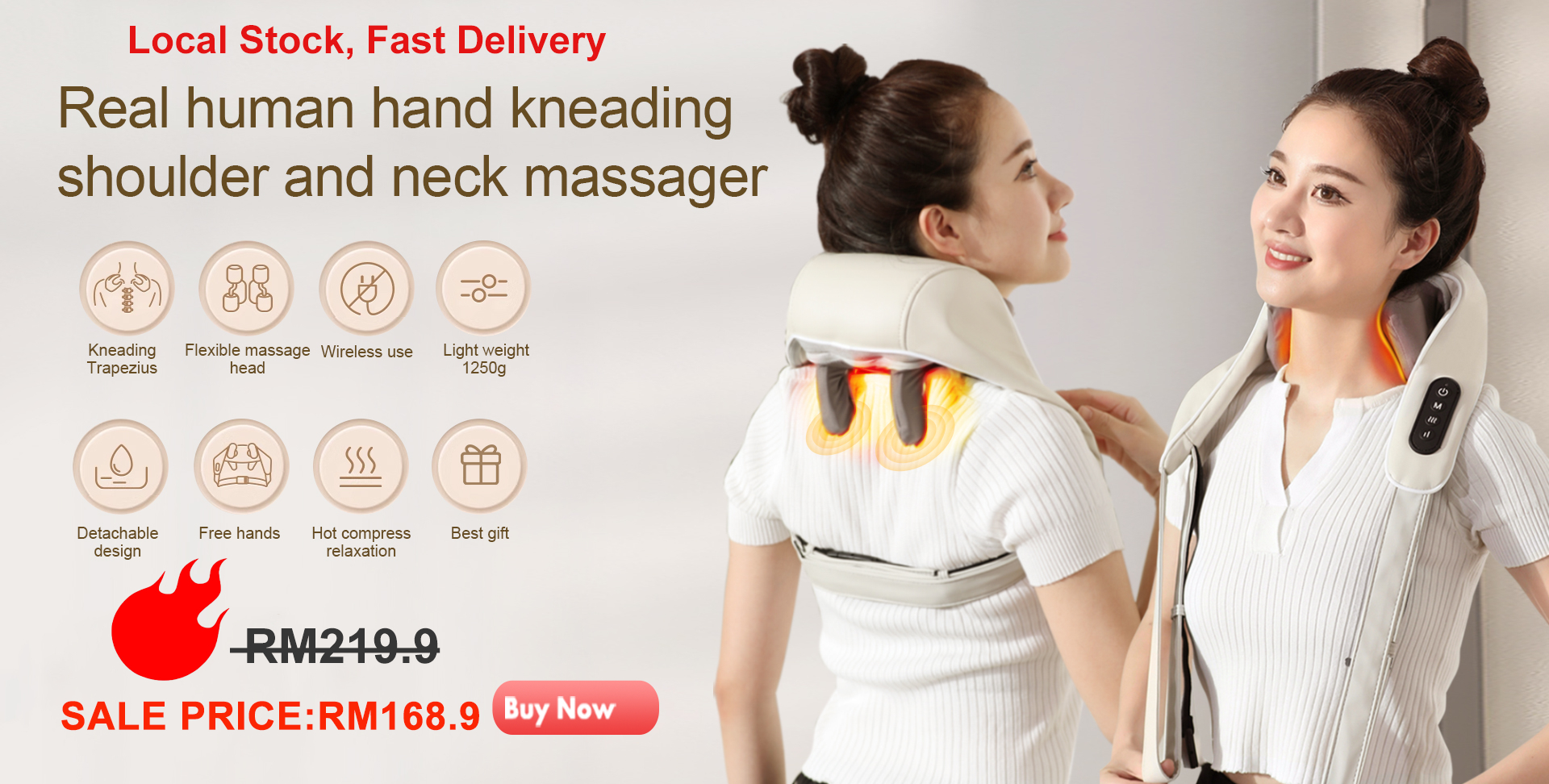 Wireless Back Massage Stick Infrared Heating Meridian Neck Shoulder Massager  Relieve Fatigue Body Muscle Relax for Elderly Adult - AliExpress