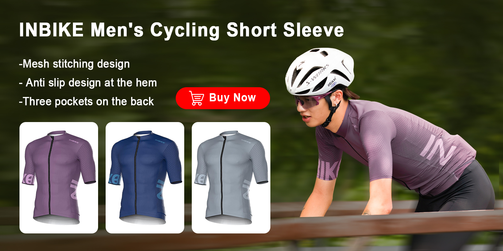 INBIKE Cycling Jersey Men Breathable Bike Shirt Quick-dry Reflective  Bicycle Clothing for Road Biking Riding