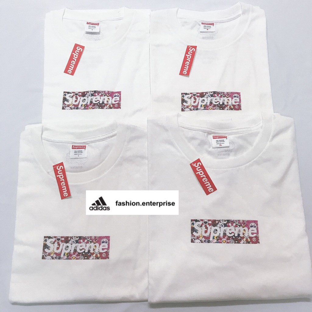 FASH Supreme Takashi Murakami COVID-19 Relief Box Logo Tee White