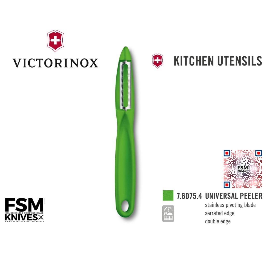 Victorinox 7.6075.4 8 5/16 Green Straight Vegetable Peeler with