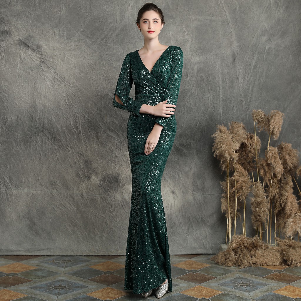 Green dinner outlet dress