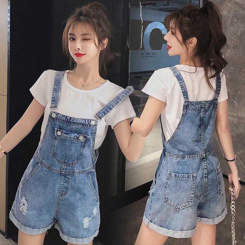 Denim Overall Shorts High Waist Overalls Small Summer Fashion a