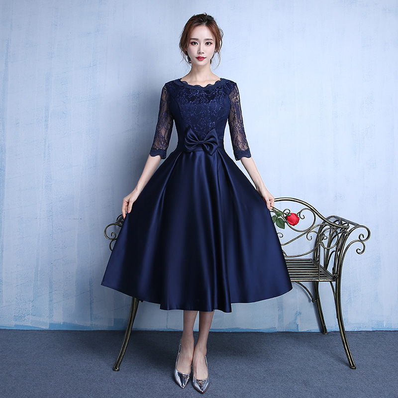 Navy blue clearance mid length dress