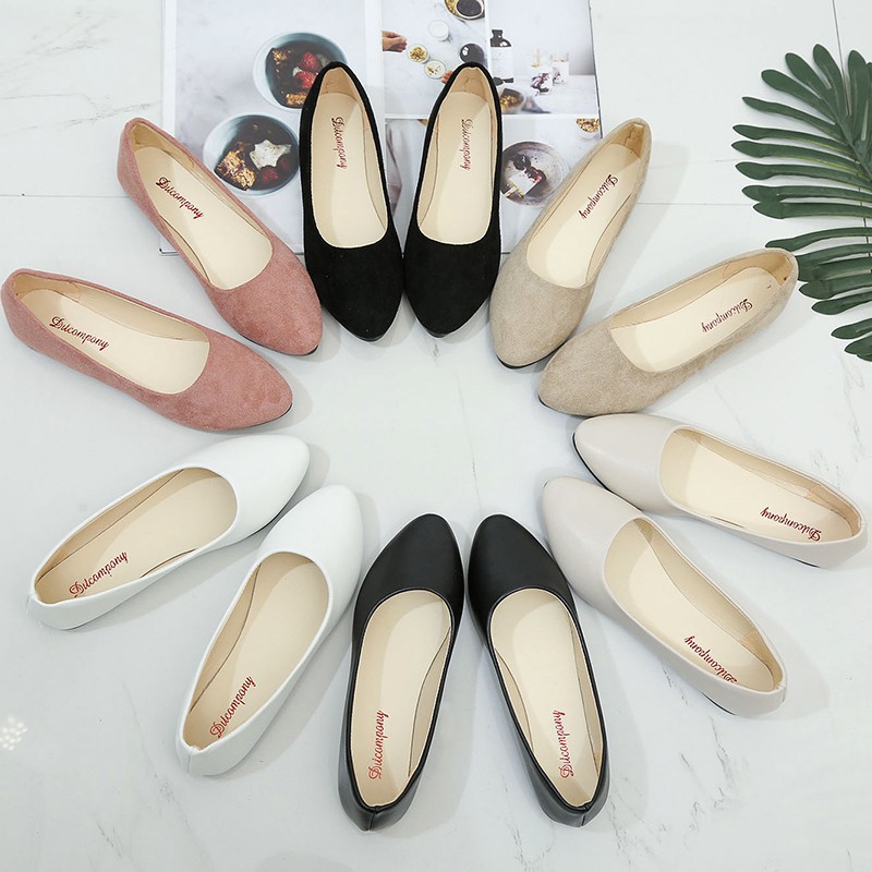 MAY Ladies Flat Shoes Shallow Pointed Toe Office Women Shoes
