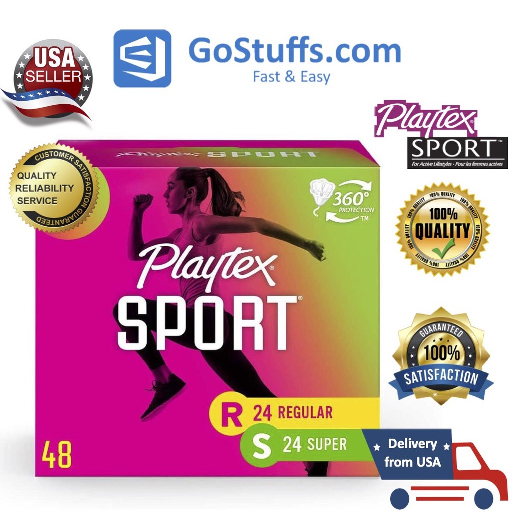 Playtex Sport Tampons, Super Absorbency, Pack of 48 Tampons