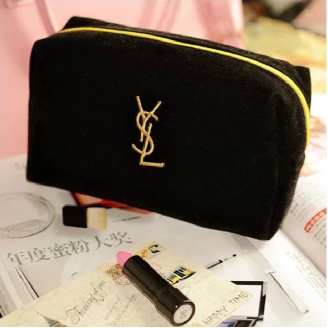 Ysl makeup bag discount black