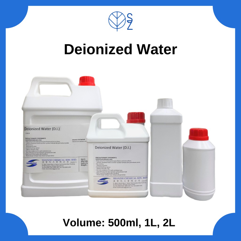 Deionized Water DI Water Lab Use 500ml, 1L, 2L