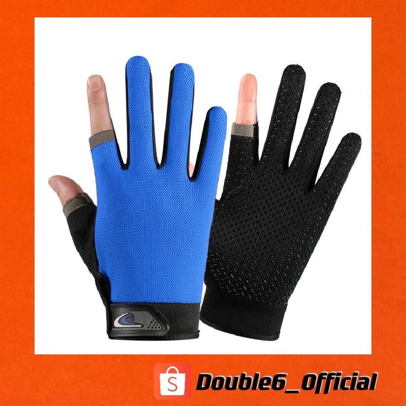 Microfiber Fishing Gloves Half - Finger Breathable Non - Slip Palm Black 