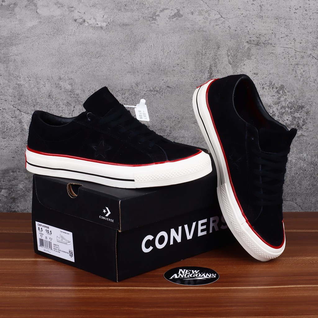 Converse one star black on sale red