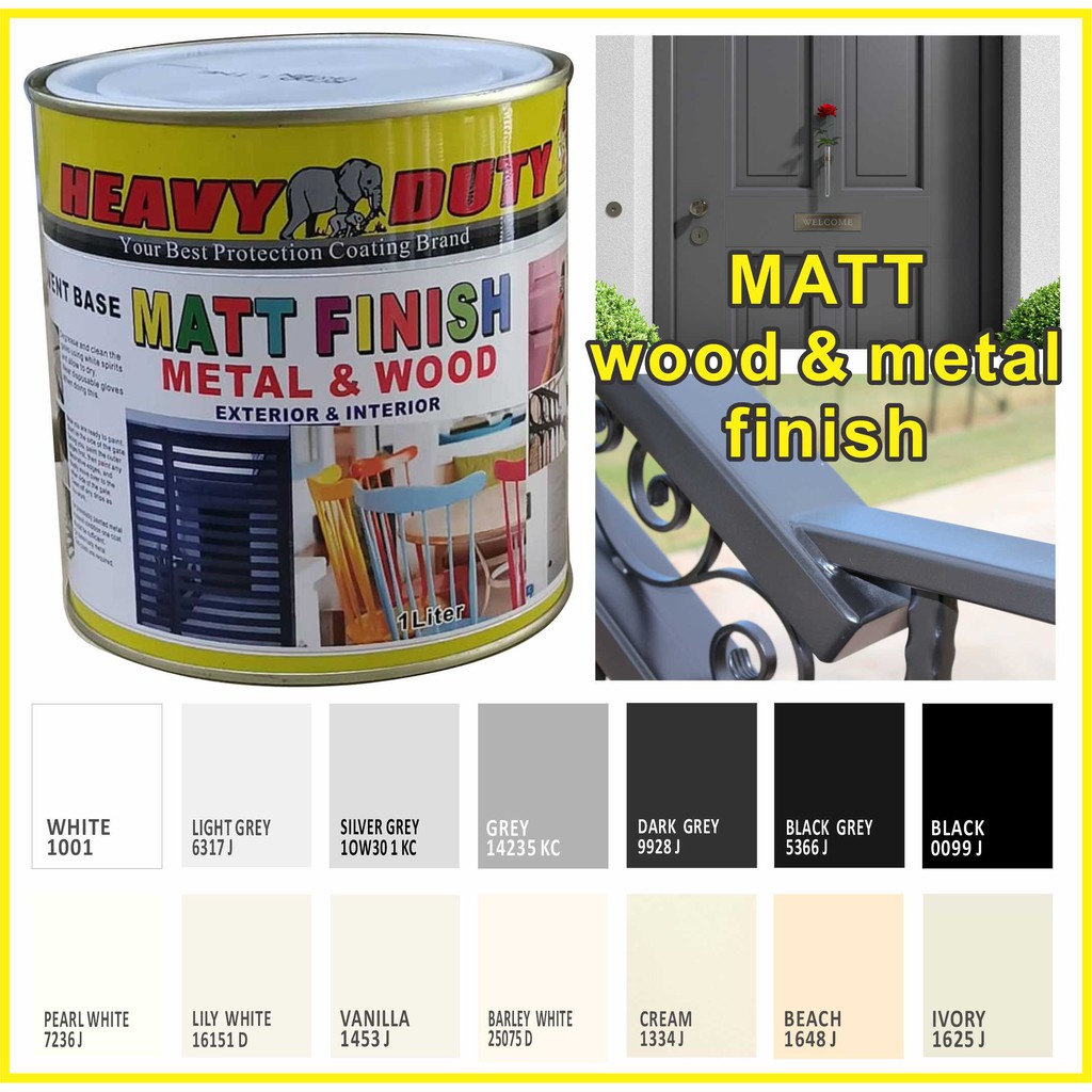 1LITER ( MATTE WHITE ) HEAVY DUTY MATT PAINT FOR WOOD AND METAL / 1L