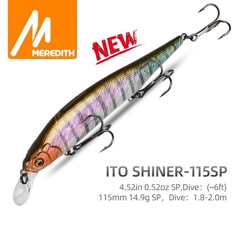 MEREDITH ITO SHINER-115SP 14.9g 115mm Tungsten Weight System Top Fishing  Lures Minnow Wobbler Quality Fishing Tackle Hooks For Fishing