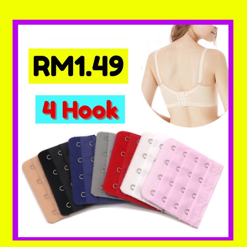 5 Colors 2 Hook Bra Extender for Women Elastic Bra Underwear