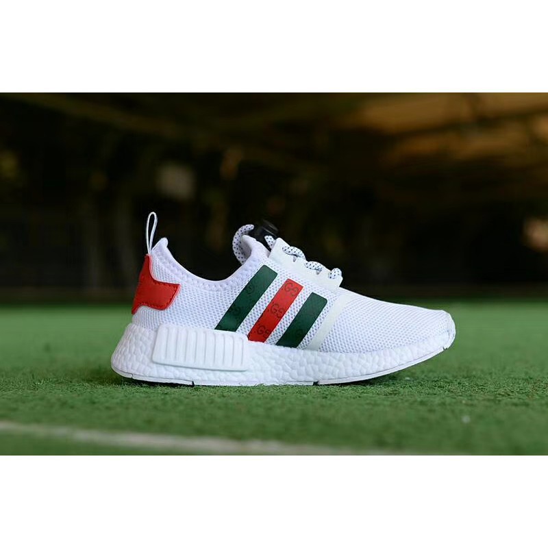 ready stock original Adidas nmd x gucci white black bee women men running shoes