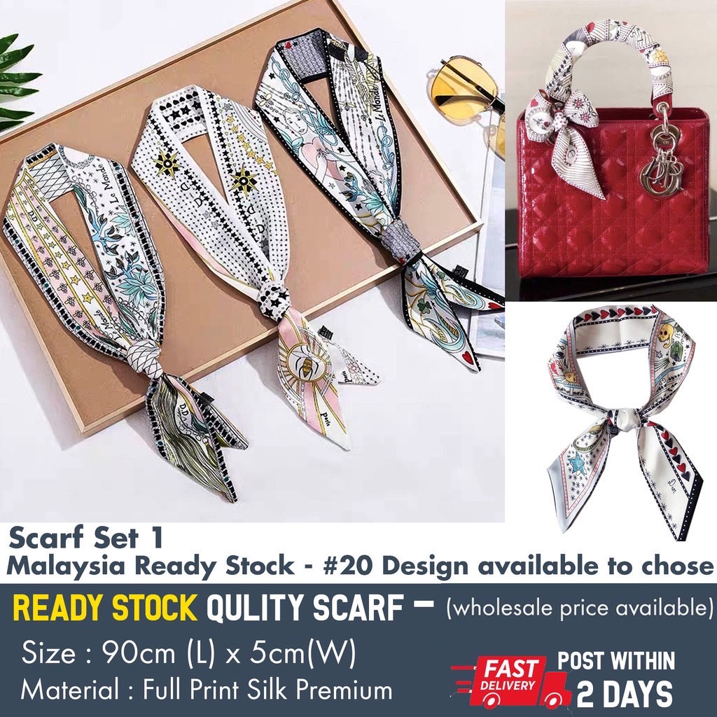 Twilly Scarf Hair Band & Handbag Tie Luxury & Stylish Designs