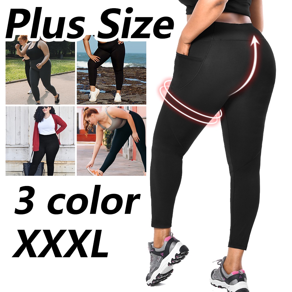 Aoliks Plus Size Women Leggings High Waisted Yoga Workout Pants Black