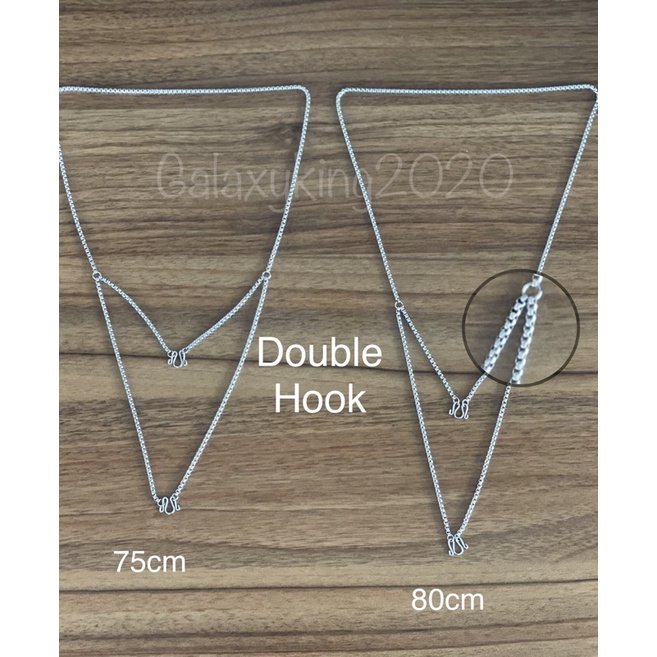 Double Hook 佛牌链 Stainless Steel Necklace 不锈钢项链，佛牌项链 佛牌链