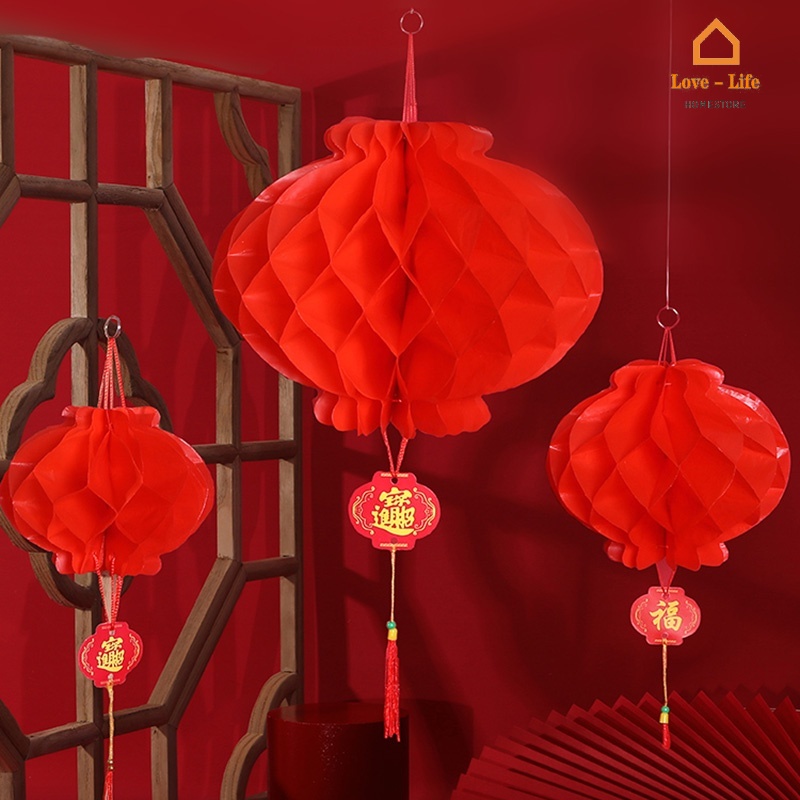 6pcs/set Chinese New Year Decorations 2024 Hanging Chinese Knot Pendant,  Dragon Lion Spring Festival Elements Thickened Laser Double Sided Printing  Re