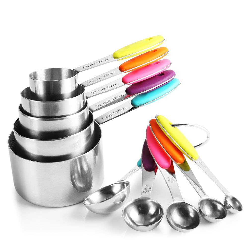 Stainless Steel Measuring Cups and Spoons Set,5 measuring cups and