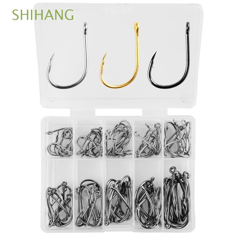 Fish Hooks 30PCS High Carbon Steel Fish Hook Barbed 3#-12# Fishhooks Pond Fishing  Bait Holder Jig Hole Accessories Fish Hook Set Simple and Practical :  : Sports & Outdoors