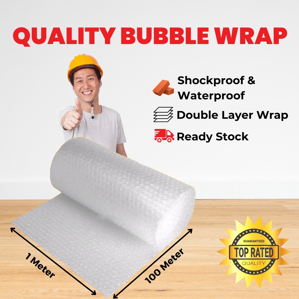 Bubble Wrap packaging Industry double layer grade ( 1 meter height x 1 meter  length )