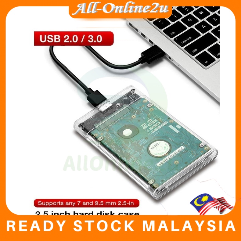 Transparent Enclosure HDD Case SATA 2.5 inch notebook external