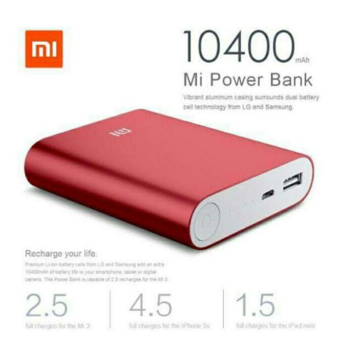 Xiaomi power shop bank 10400