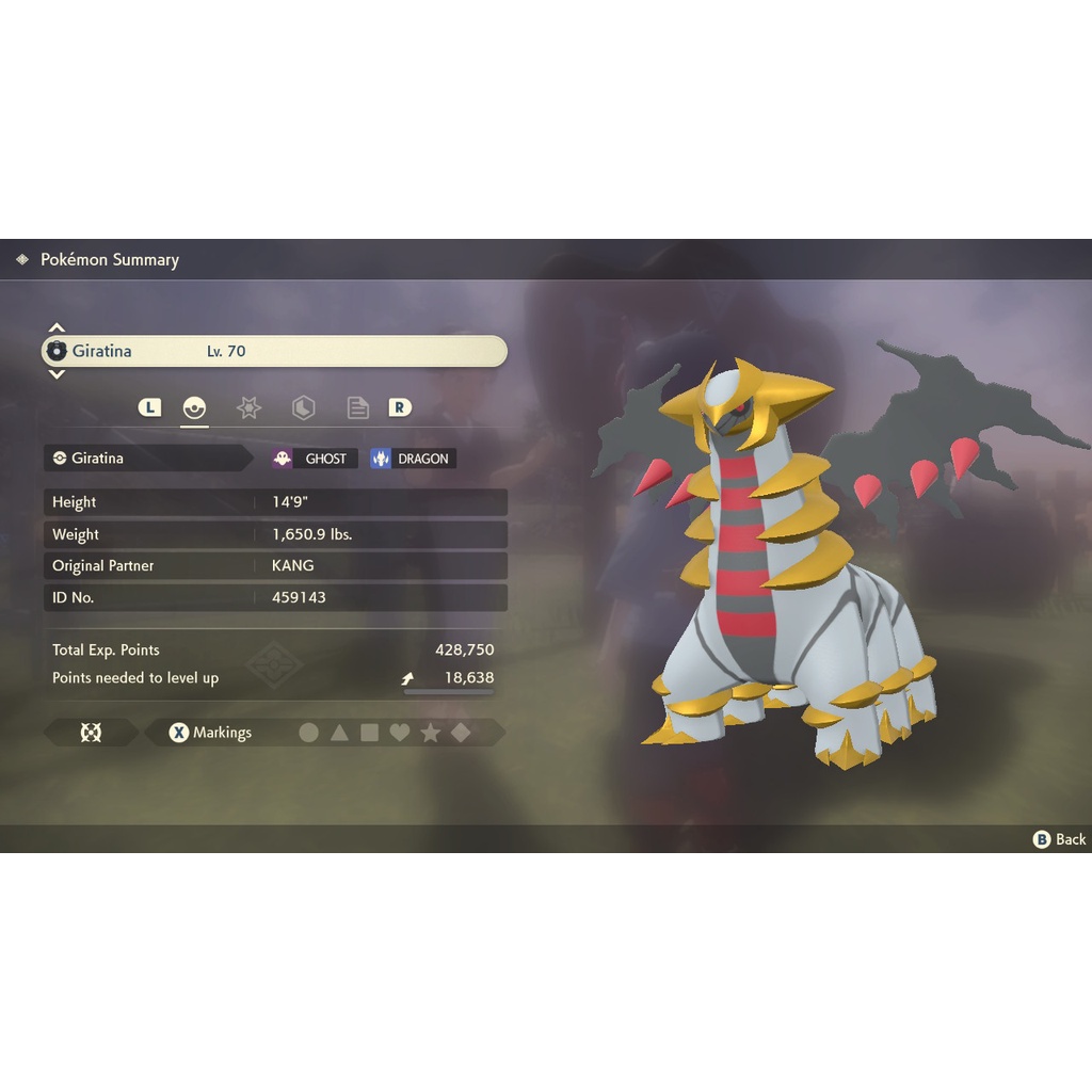 Shiny Giratina 6IV Altered Origin Pokemon Brilliant Diamond