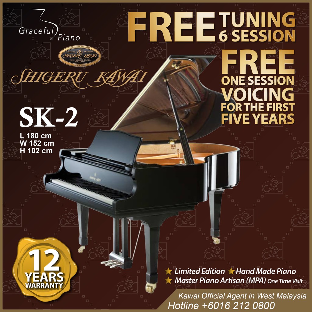 Brand New) Shigeru Kawai SK 2 5'11″ Classic Salon Grand Piano