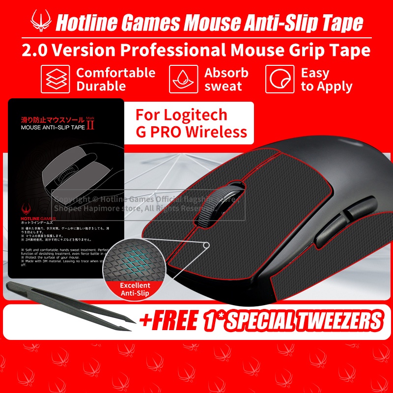 [Grip Upgrade] Hotline Games 2.0 Plus Mouse Anti Slip Grip Tape Compatible  With Logitech G Pro X Superlight Wireless Gaming Mouse Skins,Sweat