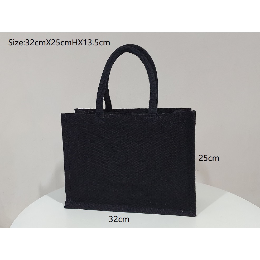 Black best sale jute bag