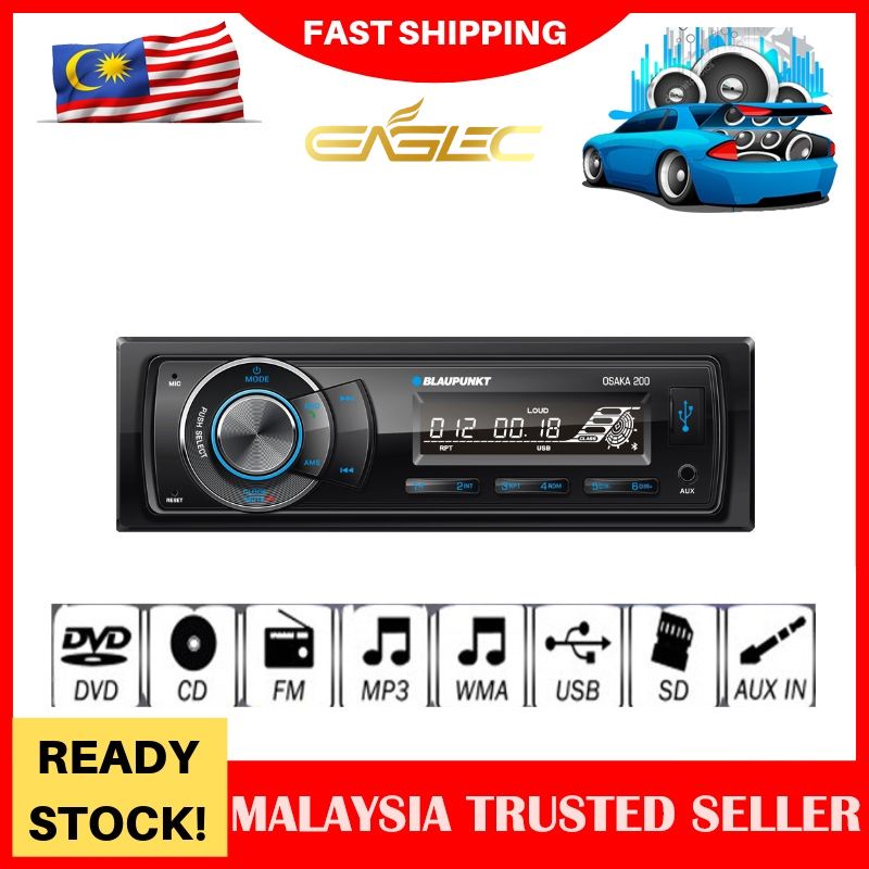 1 Din Car Radio Bluetooth CD DVD Player Stereo HeadUnit MP3 USB SD AUX FM  AM RDS