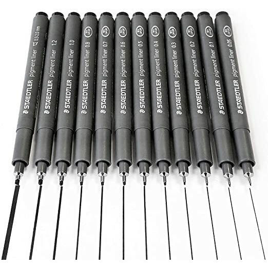 STAEDTLER Pigment Liner Pen (Black) 0.05mm/ 0.1mm/ 0.2mm/ 0.3mm