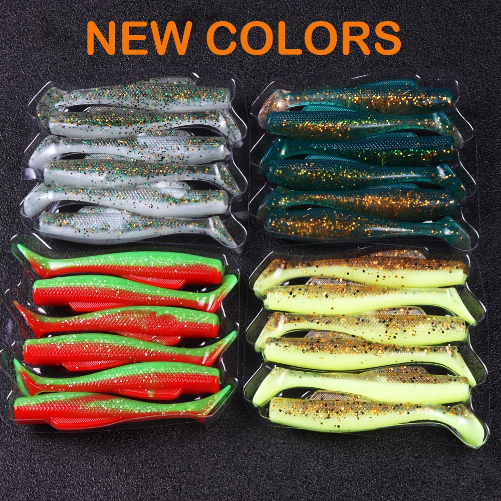 20pcs Soft Grub Lures 6cm Rubber Silica Bait Worm Lure Fishing Tackle Bass  Perch