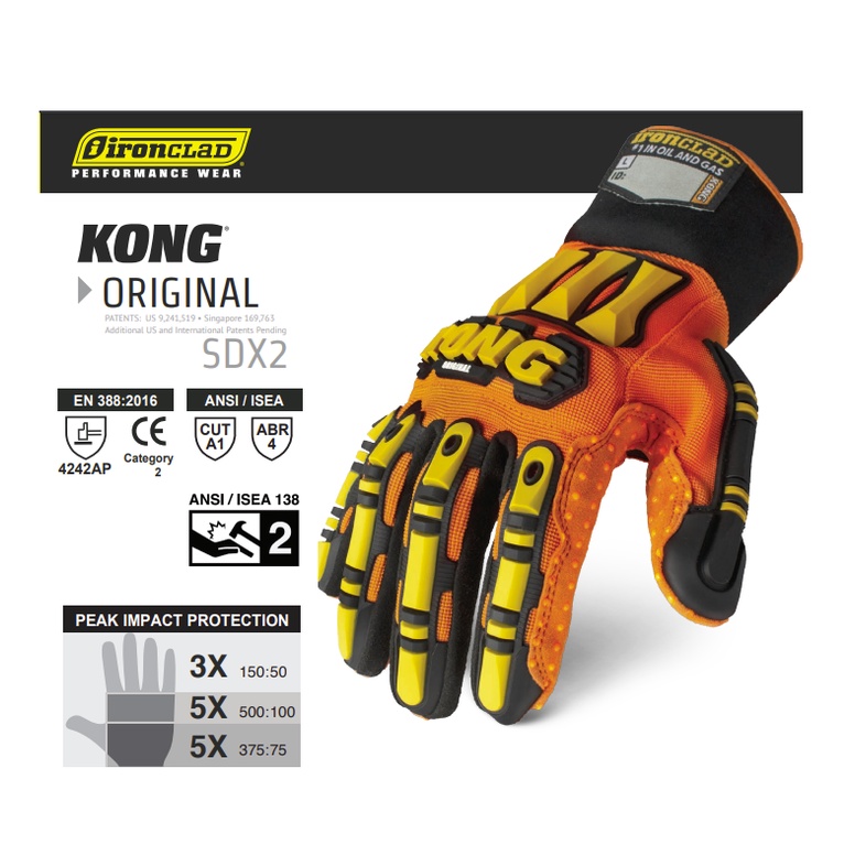 Ironclad kong SDX2 Impact Protection Gloves By Shenyang Seibertron