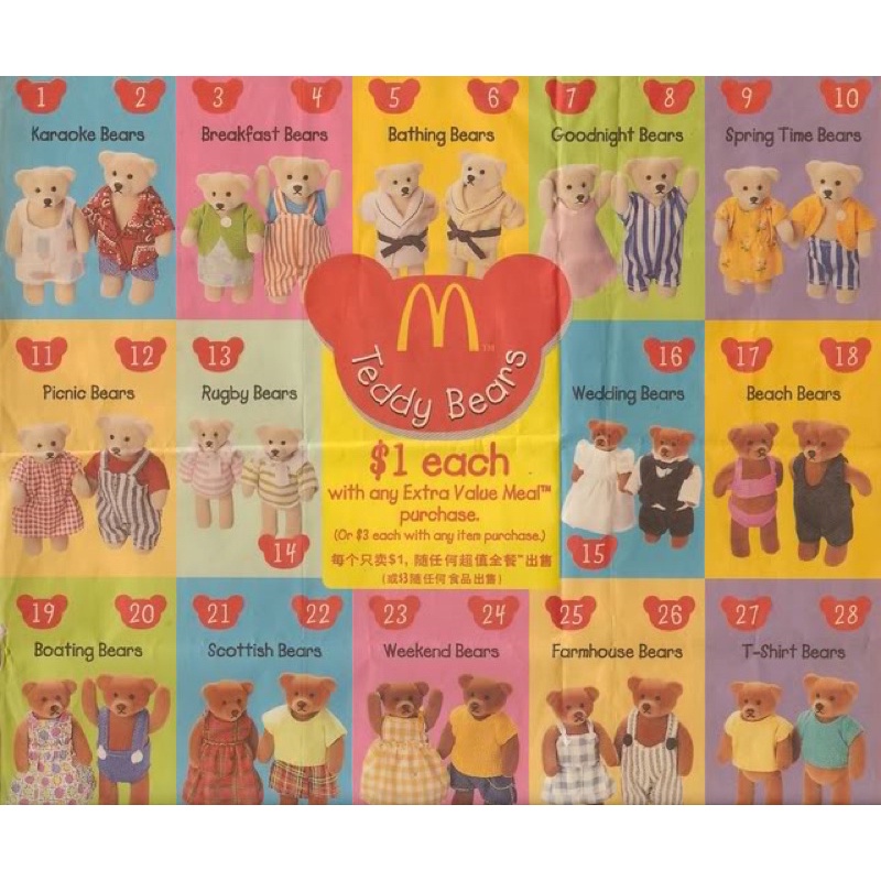 Mcdonalds teddy bear clearance collection