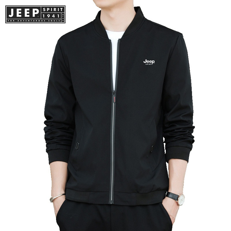 JEEP SPIRIT 1941 ESTD Slim Casual Waterproof Men's Jacket - Black