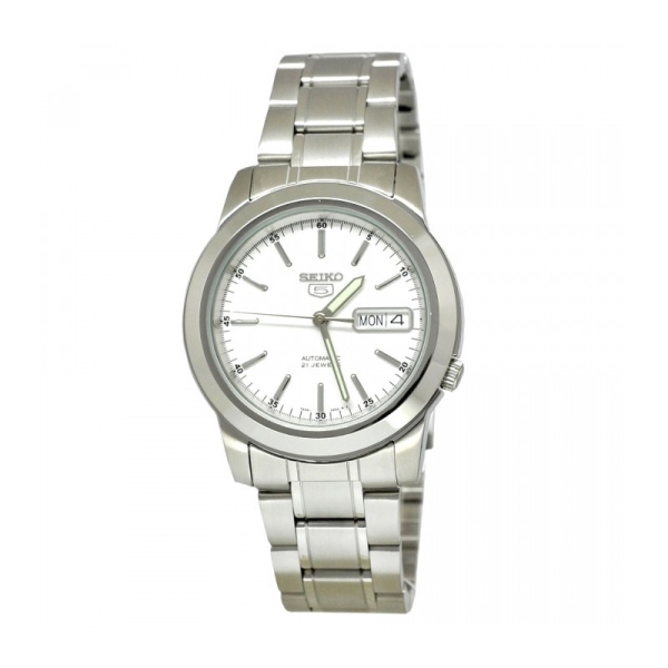 Seiko Men s 5 Automatic Silver Stainless Steel Band Watch SNKE49K1