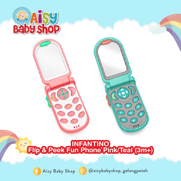 Flip and Peek Fun Phone™ Teal – Infantino